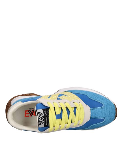 Sneakers in pelle e camoscio EMANUELLE VEE | 441P-229-10-P115CBBLU-GIALLO-BEIGE